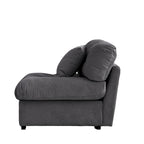 Sofá seccional de terciopelo gris/rosa/beige – forma de nube, 3 asientos