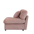 Sofá seccional de terciopelo gris/rosa/beige – forma de nube, 3 asientos