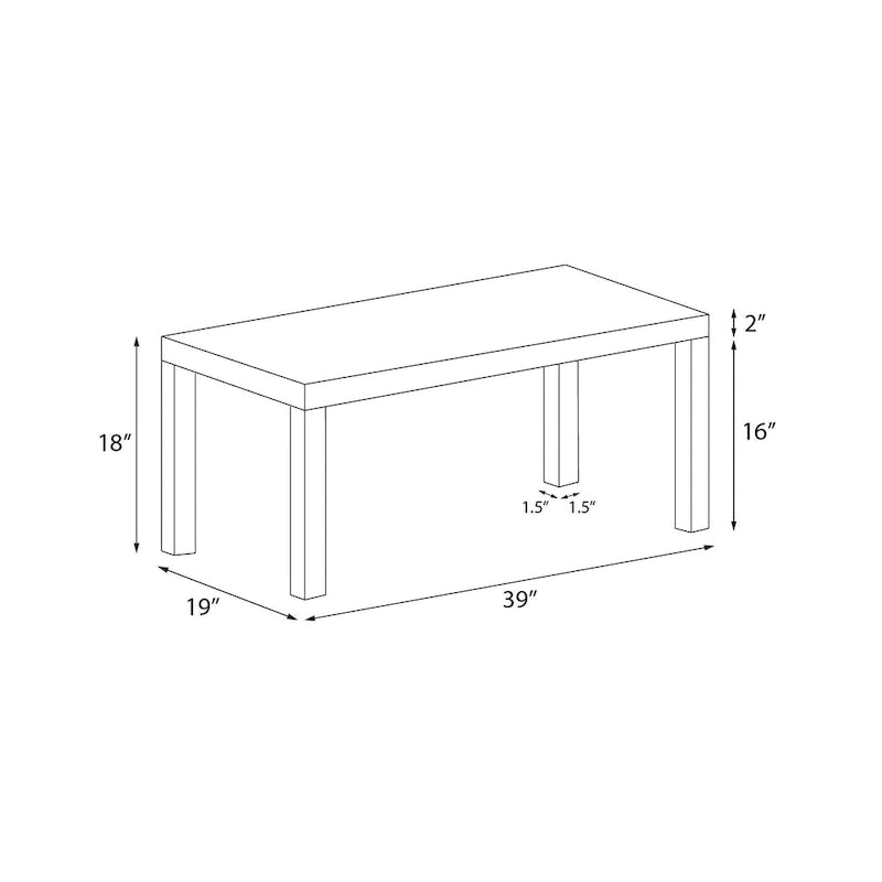 Mesa de centro rectangular – Natural / Espresso / Roble Negro / Roble Rústico / Blanca