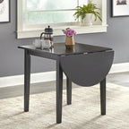Mesa de comedor de caucho con alas abatibles blanca/natural y negra, para 3 personas
