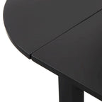 Mesa de comedor de caucho con alas abatibles blanca/natural y negra, para 3 personas