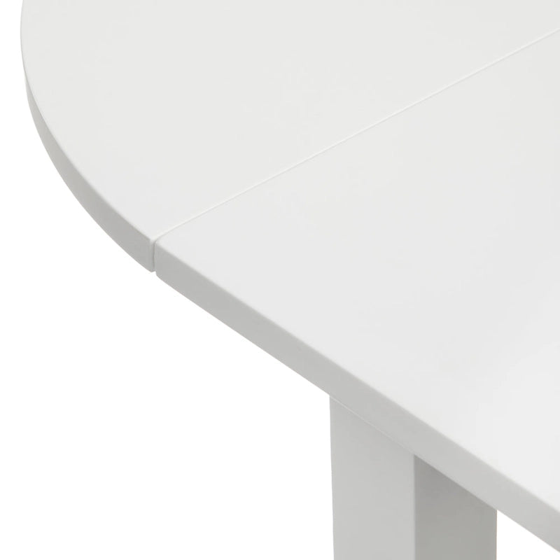 Mesa de comedor de caucho con alas abatibles blanca/natural y negra, para 3 personas