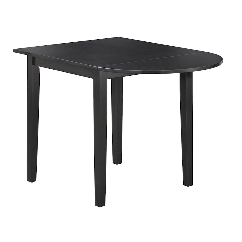 Mesa de comedor de caucho con alas abatibles blanca/natural y negra, para 3 personas