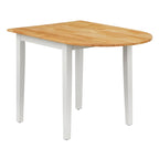 Mesa de comedor de caucho con alas abatibles blanca/natural y negra, para 3 personas