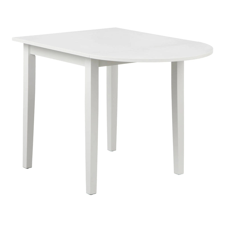 Mesa de comedor de caucho con alas abatibles blanca/natural y negra, para 3 personas
