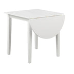Mesa de comedor de caucho con alas abatibles blanca/natural y negra, para 3 personas
