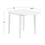 Mesa de comedor de caucho con alas abatibles blanca/natural y negra, para 3 personas
