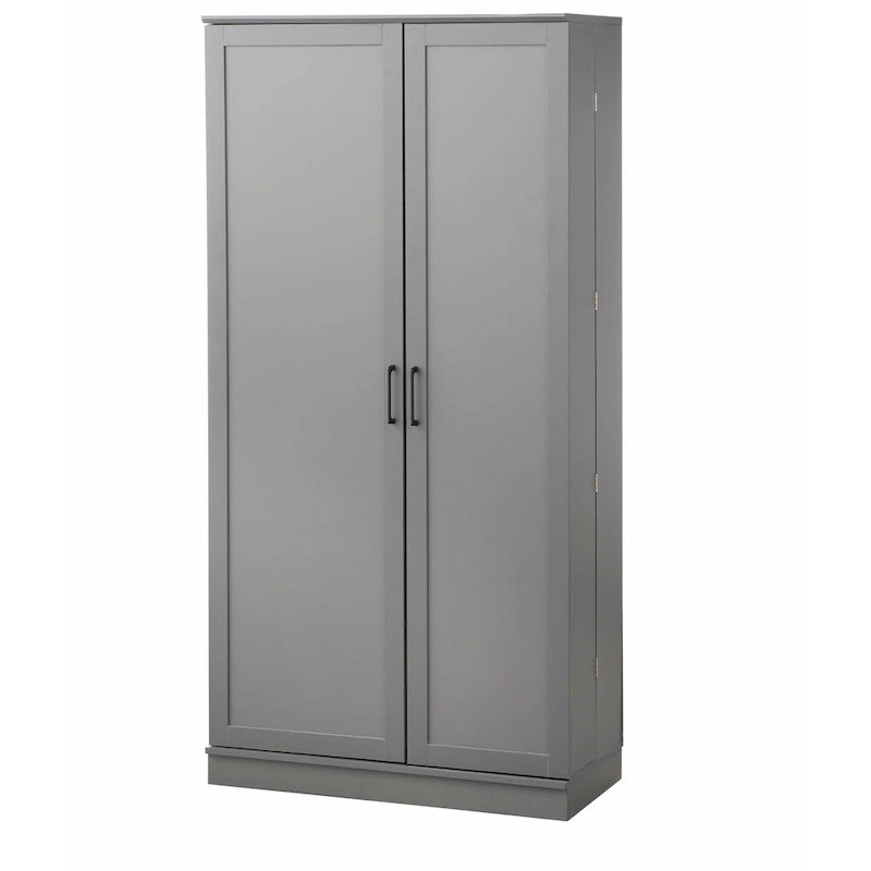 Armario de despensa alto de 2 puertas gris carbón/nogal/blanco – 1 persona