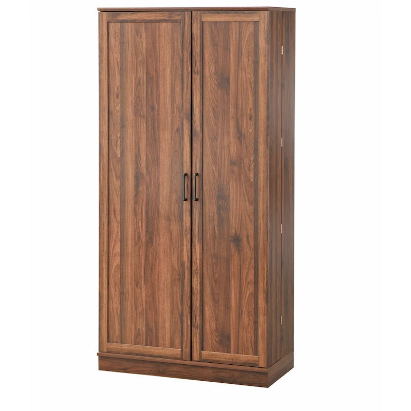 Armario de despensa alto de 2 puertas gris carbón/nogal/blanco – 1 persona