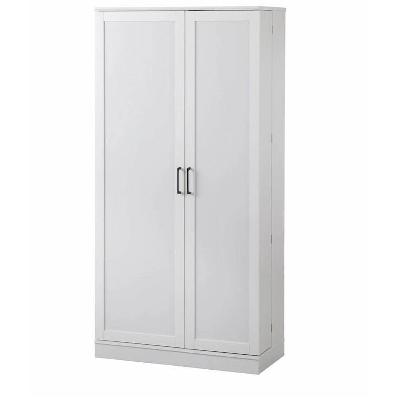 Armario de despensa alto de 2 puertas gris carbón/nogal/blanco – 1 persona
