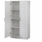 Armario de despensa alto de 2 puertas gris carbón/nogal/blanco – 1 persona