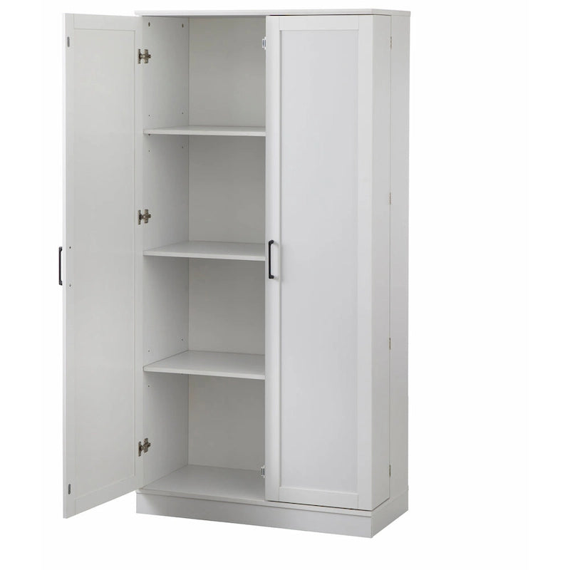 Armario de despensa alto de 2 puertas gris carbón/nogal/blanco – 1 persona