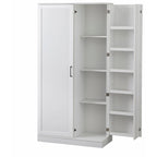 Armario de despensa alto de 2 puertas gris carbón/nogal/blanco – 1 persona