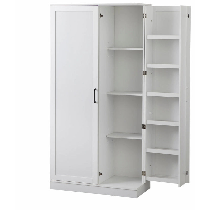 Armario de despensa alto de 2 puertas gris carbón/nogal/blanco – 1 persona