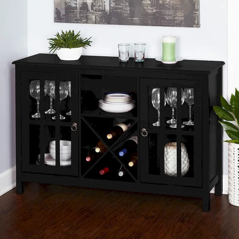 Aparador de vino con puerta de cristal moderna rojo/negro/blanco antiguo
