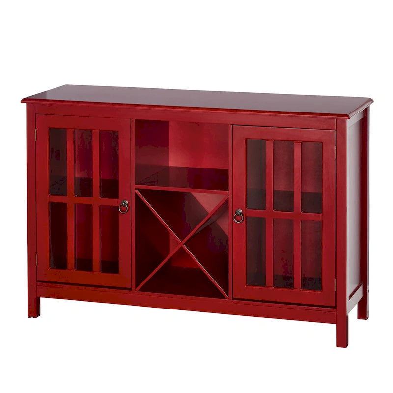 Aparador de vino con puerta de cristal moderna rojo/negro/blanco antiguo