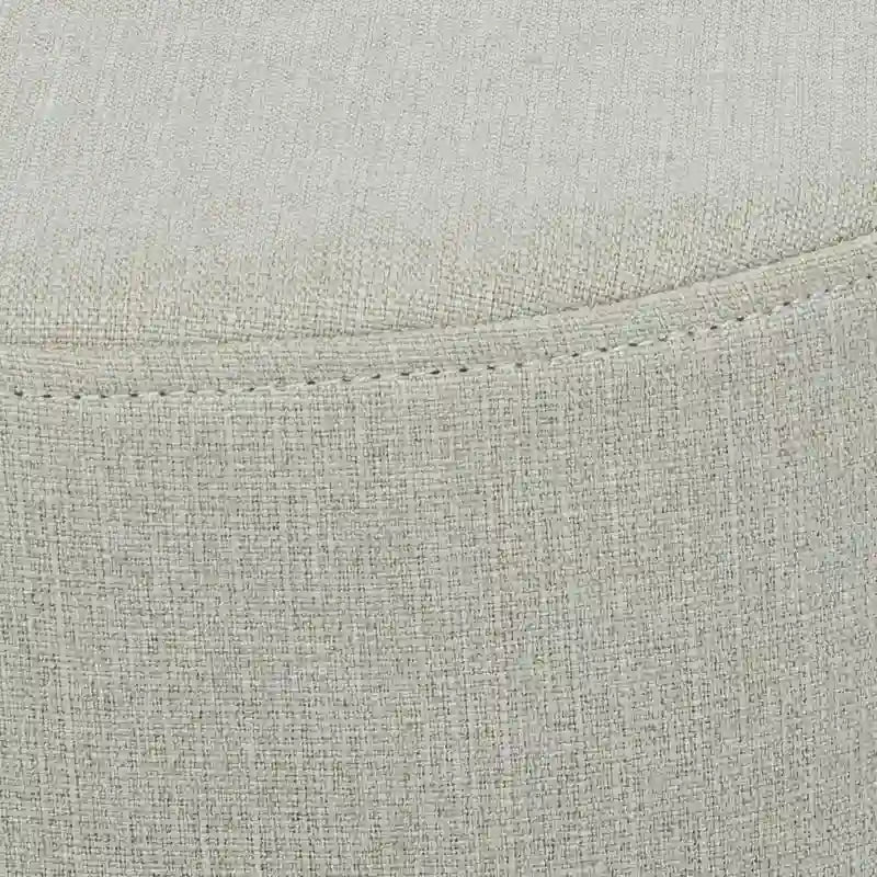 Puf redondo de lino beige/gris/azul/azul oscuro/estampado de leopardo/blanco roto, 1 asiento