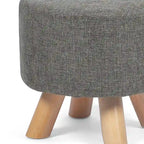 Puf redondo de lino beige/gris/azul/azul oscuro/estampado de leopardo/blanco roto, 1 asiento