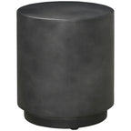 Mesa auxiliar redonda gris claro/gris carbón, acabado de hormigón, 4 patas ajustables, interior y exterior, 1 persona