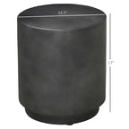 Mesa auxiliar redonda gris claro/gris carbón, acabado de hormigón, 4 patas ajustables, interior y exterior, 1 persona
