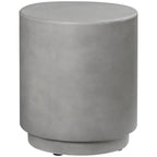 Mesa auxiliar redonda gris claro/gris carbón, acabado de hormigón, 4 patas ajustables, interior y exterior, 1 persona