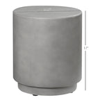 Mesa auxiliar redonda gris claro/gris carbón, acabado de hormigón, 4 patas ajustables, interior y exterior, 1 persona