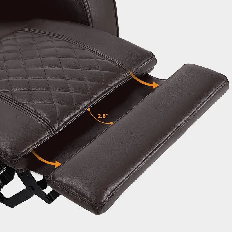 Sofá biplaza reclinable eléctrico, negro/gris/marrón, polipiel, estilo moderno, para 2 personas