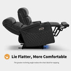 Sofá biplaza reclinable eléctrico, negro/gris/marrón, polipiel, estilo moderno, para 2 personas