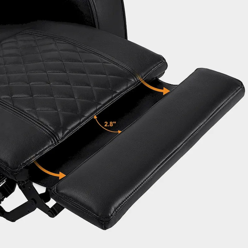 Sofá biplaza reclinable eléctrico, negro/gris/marrón, polipiel, estilo moderno, para 2 personas