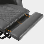 Sofá biplaza reclinable eléctrico, negro/gris/marrón, polipiel, estilo moderno, para 2 personas