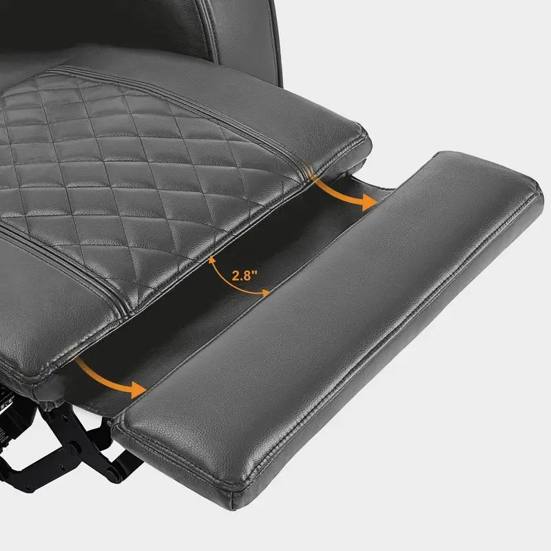 Sofá biplaza reclinable eléctrico, negro/gris/marrón, polipiel, estilo moderno, para 2 personas