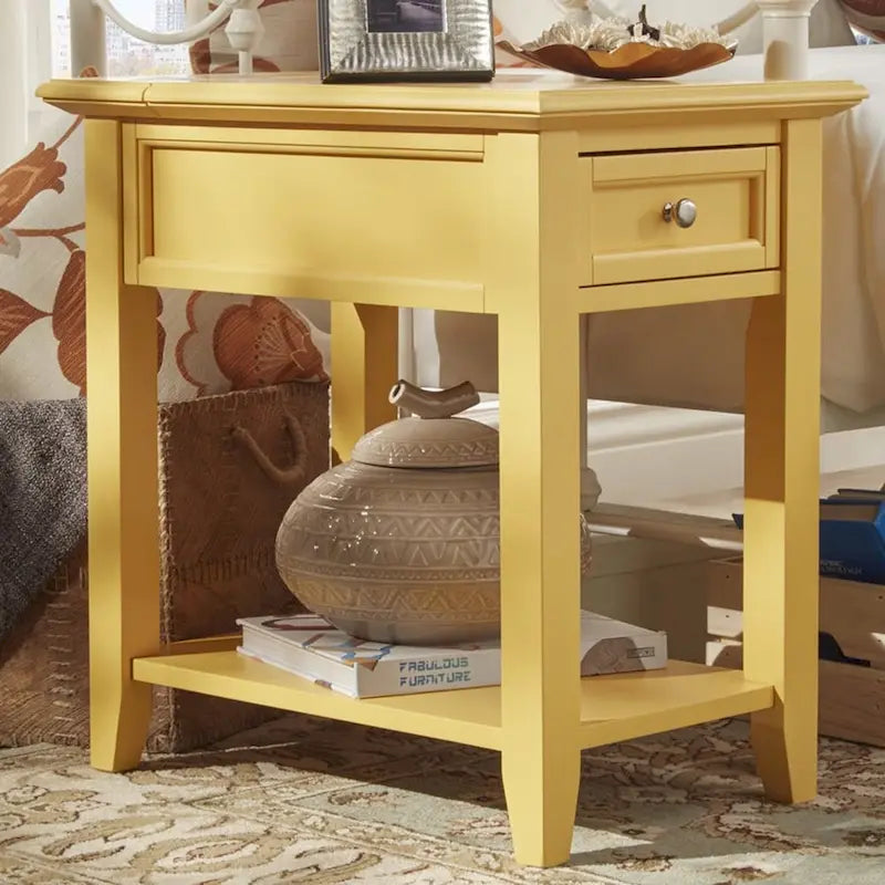 Mesa auxiliar de 1 cajón multicolor con estación de carga, para 1