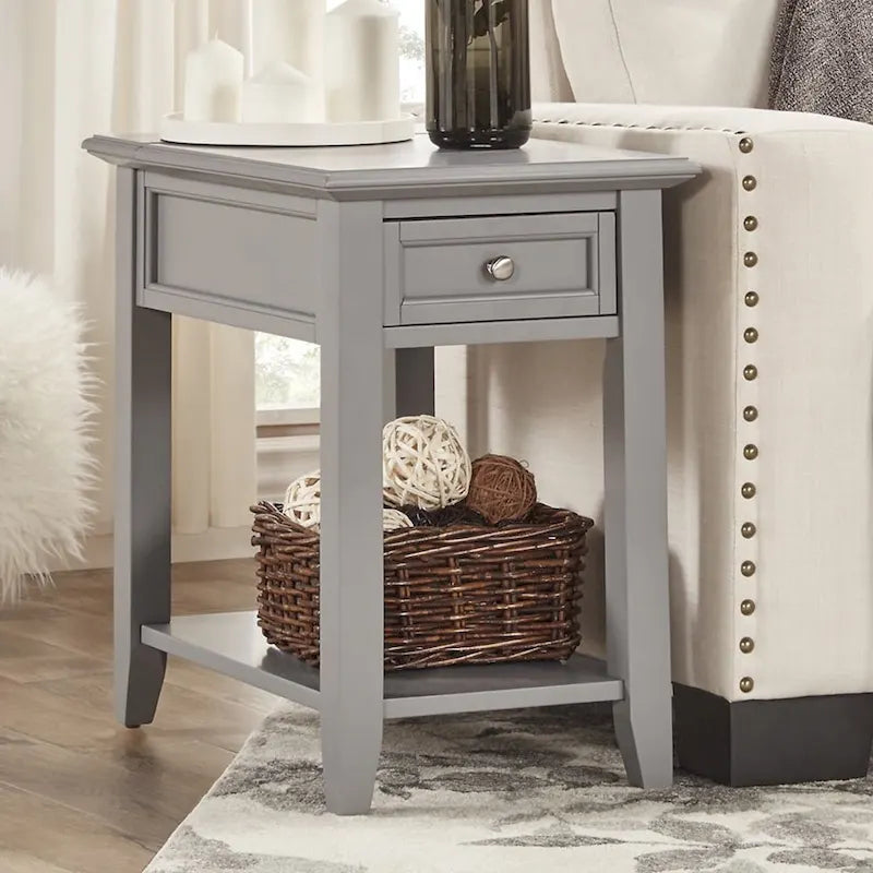 Mesa auxiliar de 1 cajón multicolor con estación de carga, para 1