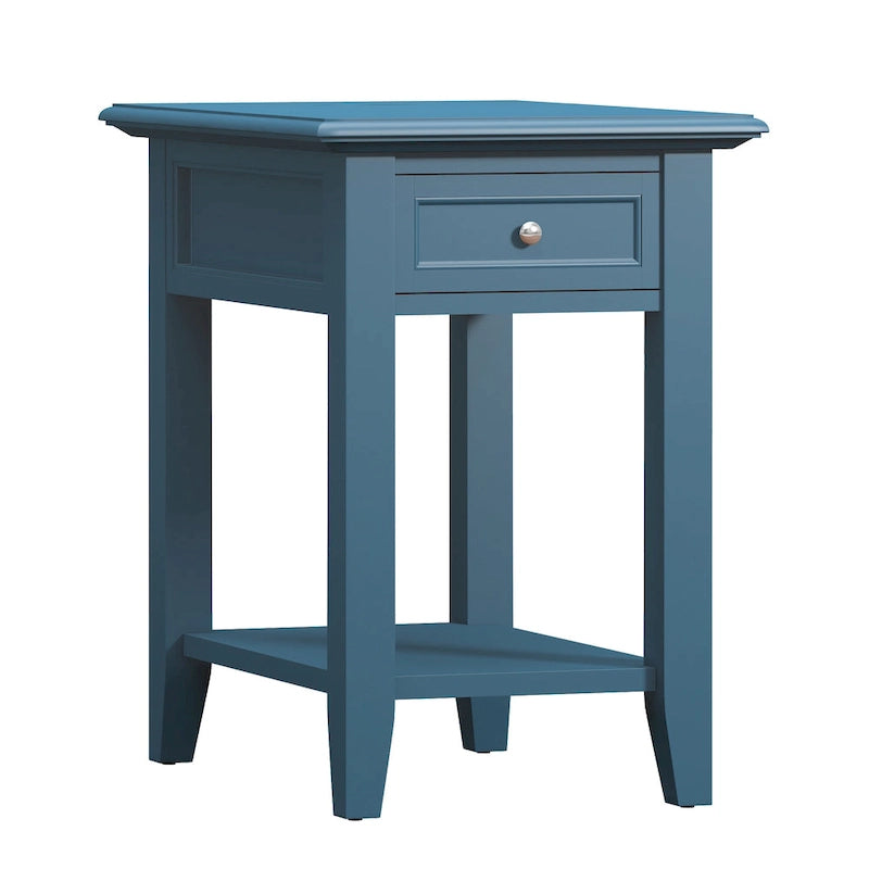 Mesa auxiliar de 1 cajón multicolor con estación de carga, para 1