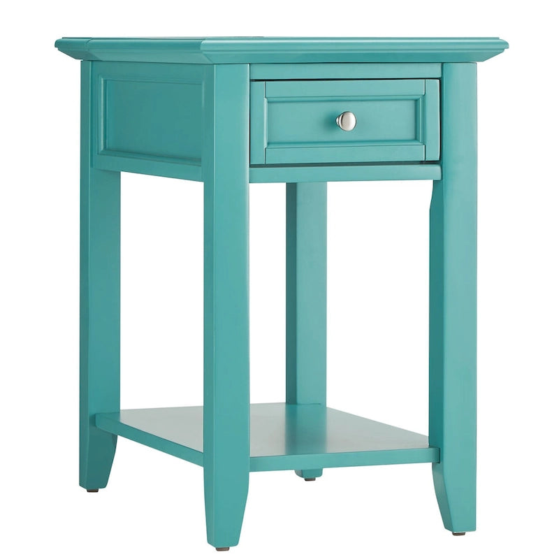 Mesa auxiliar de 1 cajón multicolor con estación de carga, para 1