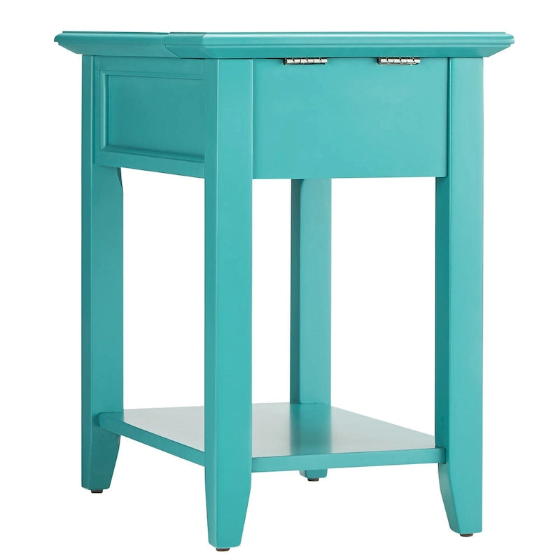 Mesa auxiliar de 1 cajón multicolor con estación de carga, para 1