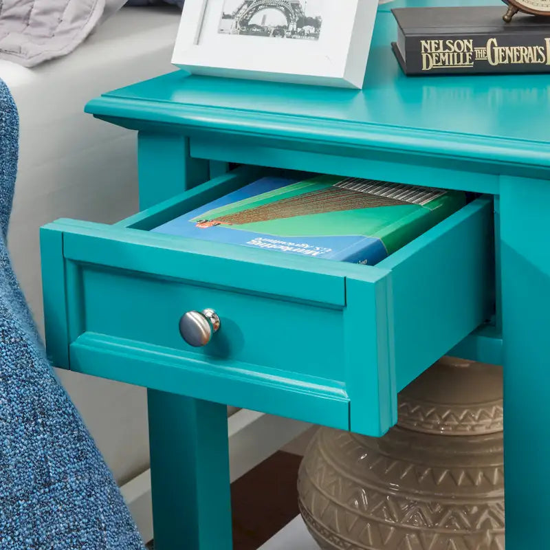 Mesa auxiliar de 1 cajón multicolor con estación de carga, para 1