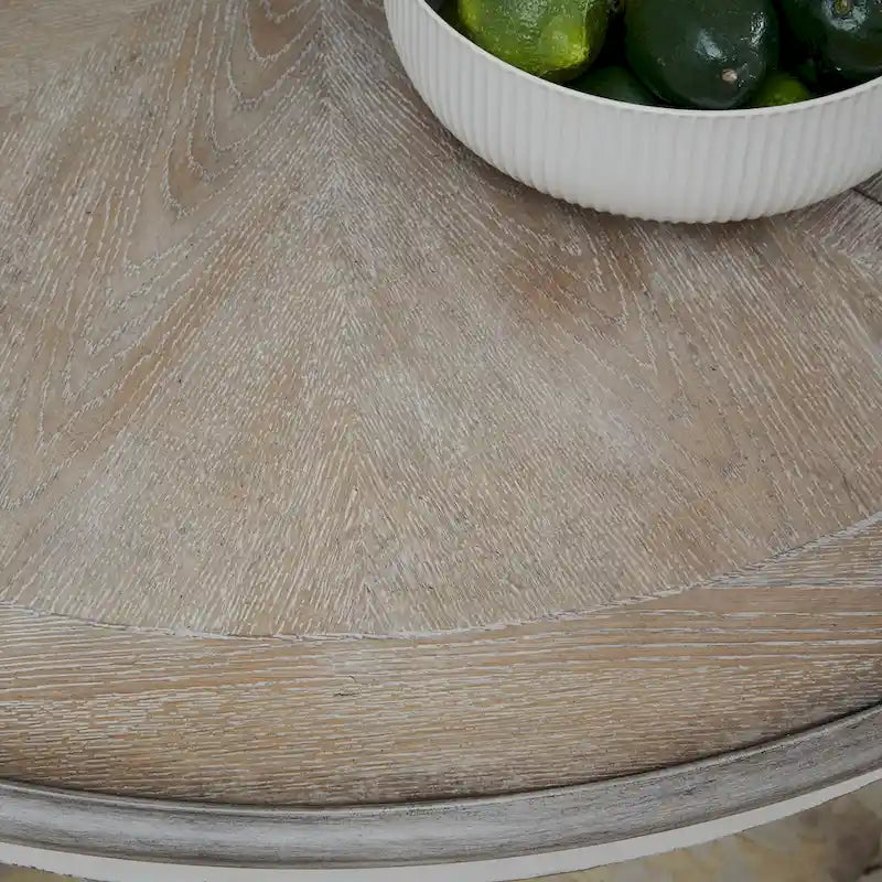Mesa de comedor redonda de pedestal Magnolia Manor con extensiones expandibles - 2 acabados