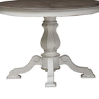 Mesa de comedor redonda de pedestal Magnolia Manor con extensiones expandibles - 2 acabados