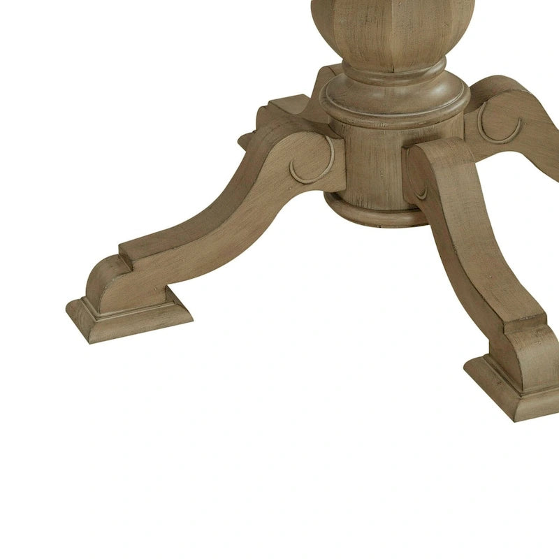 Mesa de comedor redonda de pedestal Magnolia Manor con extensiones expandibles - 2 acabados