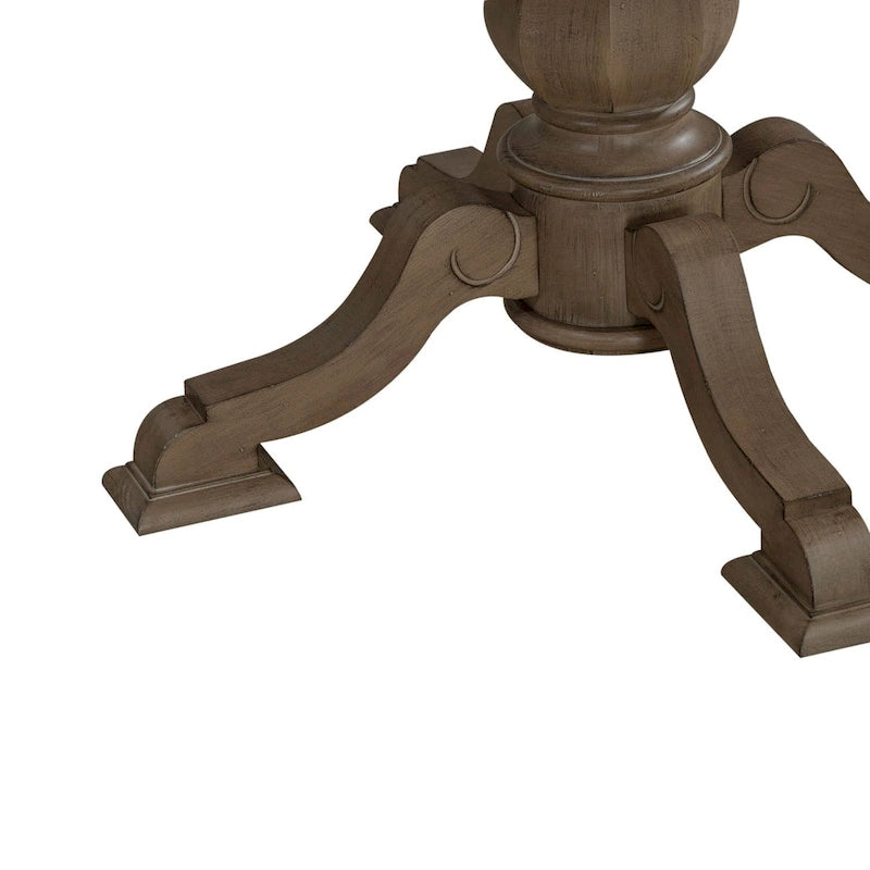 Mesa de comedor redonda de pedestal Magnolia Manor con extensiones expandibles - 2 acabados