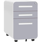 Archivador metálico vertical de 3 cajones con ruedas | Negro, naranja, azul, blanco, rosa, gris | 1 persona