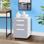 Archivador metálico vertical de 3 cajones con ruedas | Negro, naranja, azul, blanco, rosa, gris | 1 persona