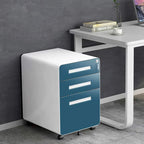 Archivador metálico vertical de 3 cajones con ruedas | Negro, naranja, azul, blanco, rosa, gris | 1 persona