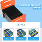 Archivador metálico vertical de 3 cajones con ruedas | Negro, naranja, azul, blanco, rosa, gris | 1 persona