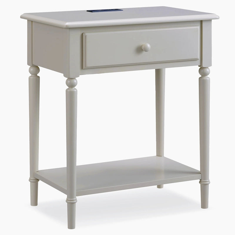 Mesita de noche de 1 cajón, Negro / Blanco / Marrón / Gris / Azul marino, Estilo costero, Para 1 persona