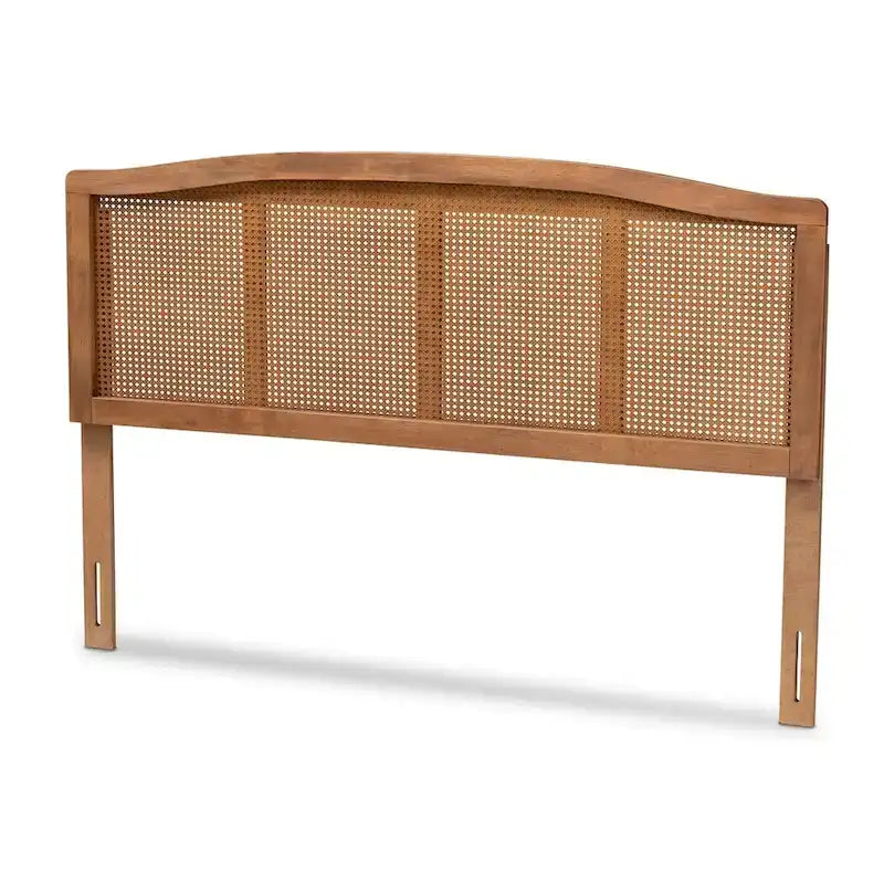 Cabecero de ratán tejido nogal y fresno de estilo Mid-Century – Matrimonial/Queen/King