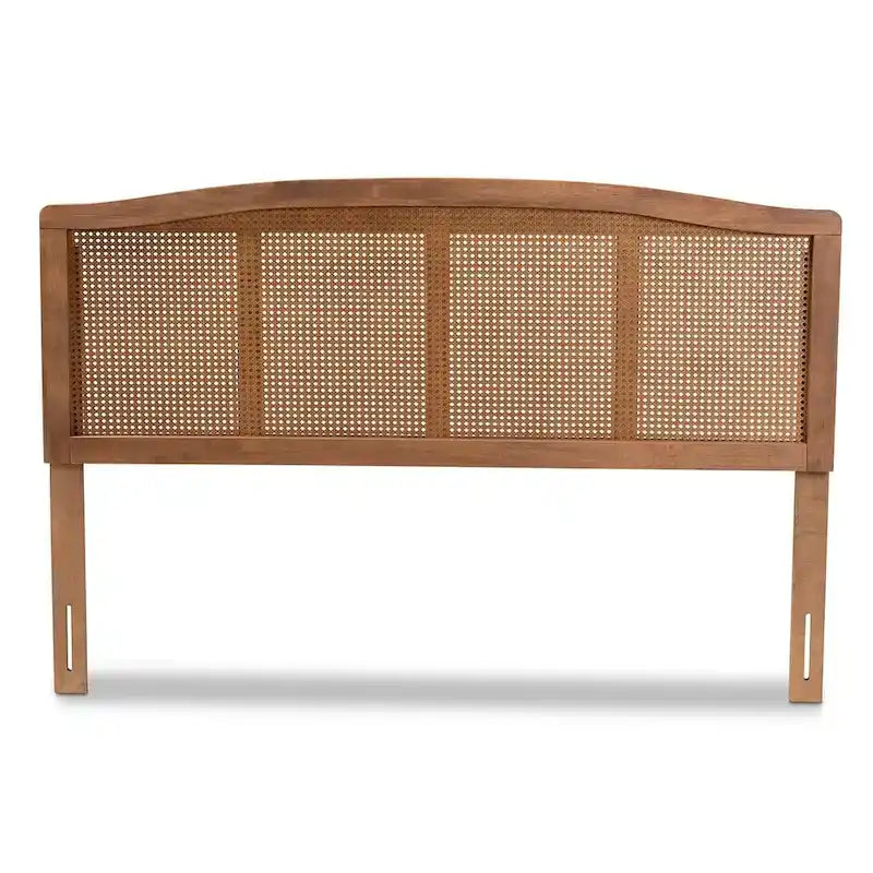Cabecero de ratán tejido nogal y fresno de estilo Mid-Century – Matrimonial/Queen/King