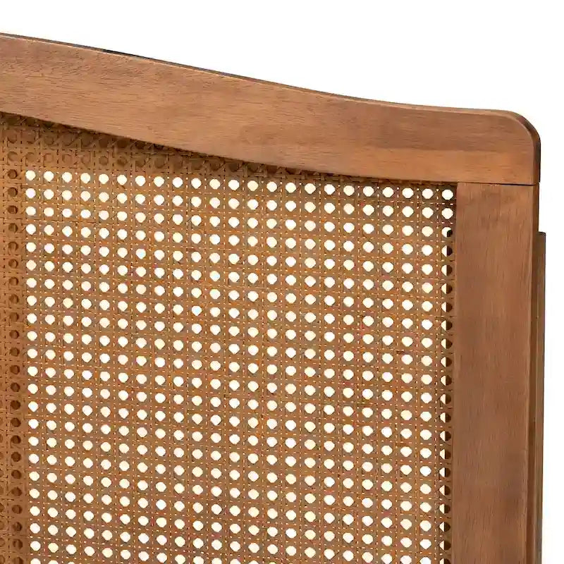 Cabecero de ratán tejido nogal y fresno de estilo Mid-Century – Matrimonial/Queen/King
