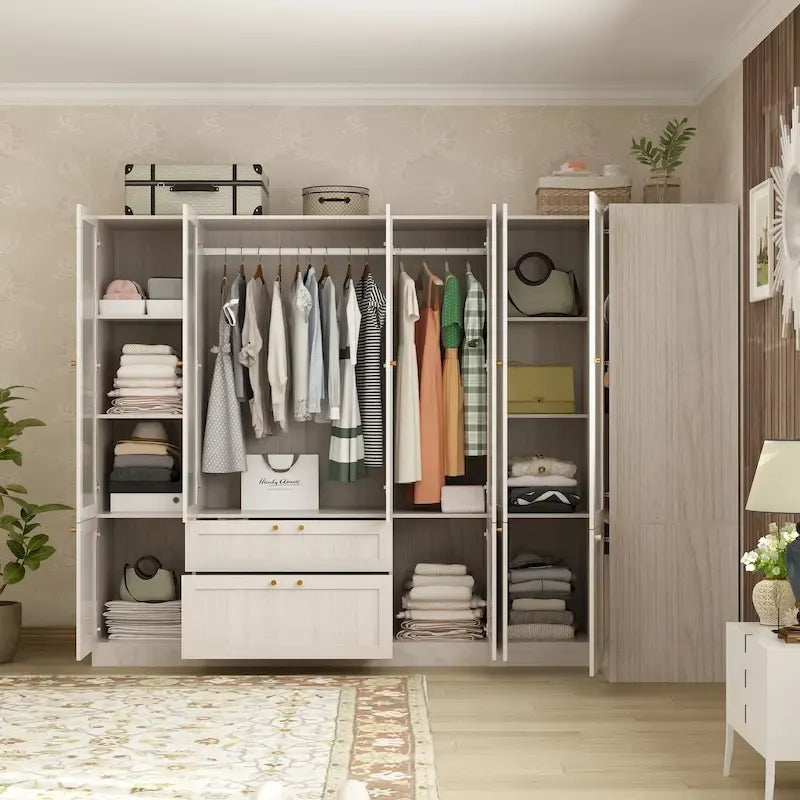 Armario modular con puerta de cristal esmerilado gris claro, armario esquinero en forma de L/U